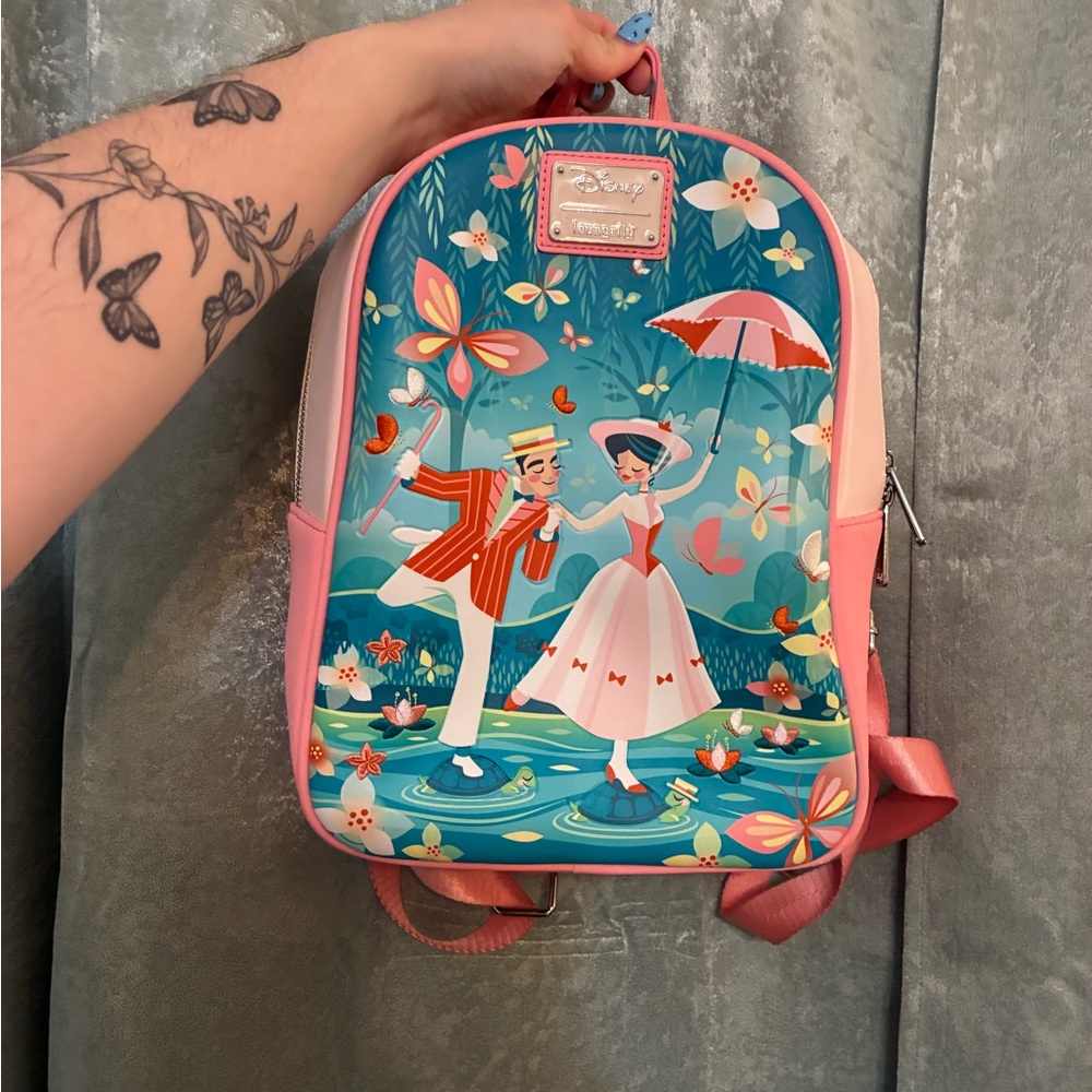 Disney Pink and Blue Mary Poppins Backpack